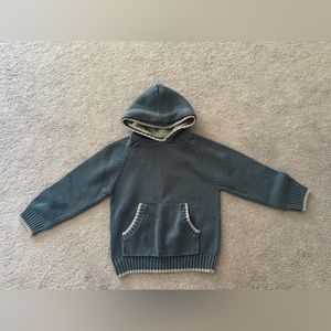 Gymboree boys sweater hoodie size S 5-6 long sleeve blue gray